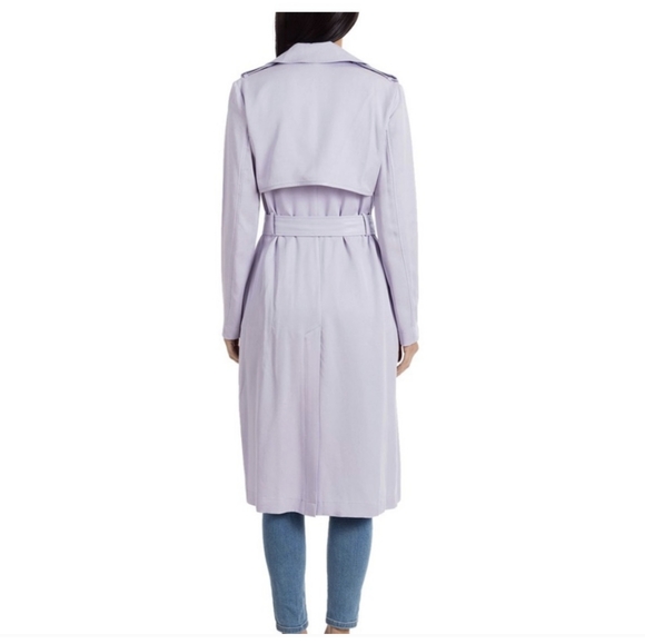 Badgley Mischka Angelina Trench Coat in Lavender Size XL - Picture 3 of 10